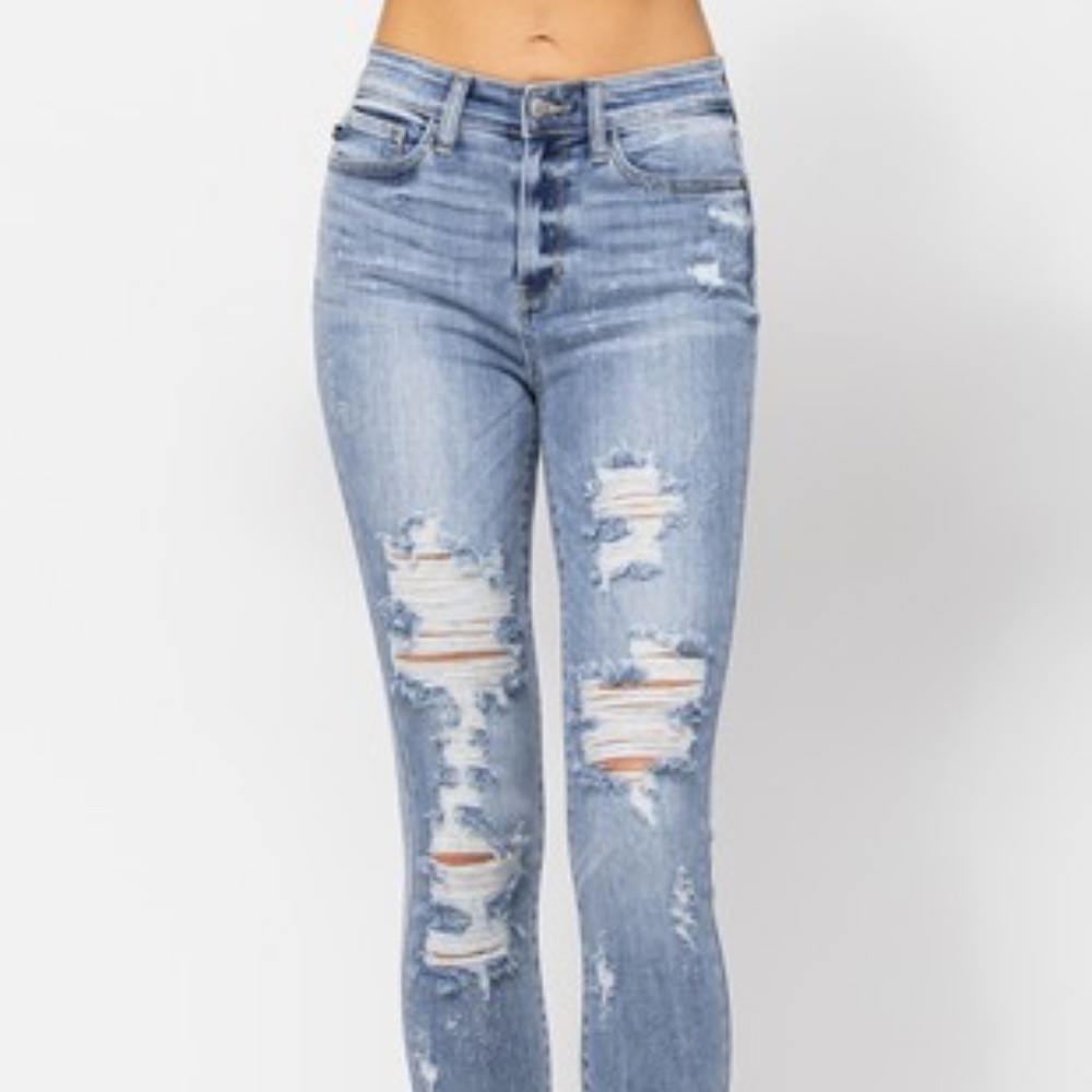 NWT Judy Blue Bleach Accent High Rise Jeans Size 9/29